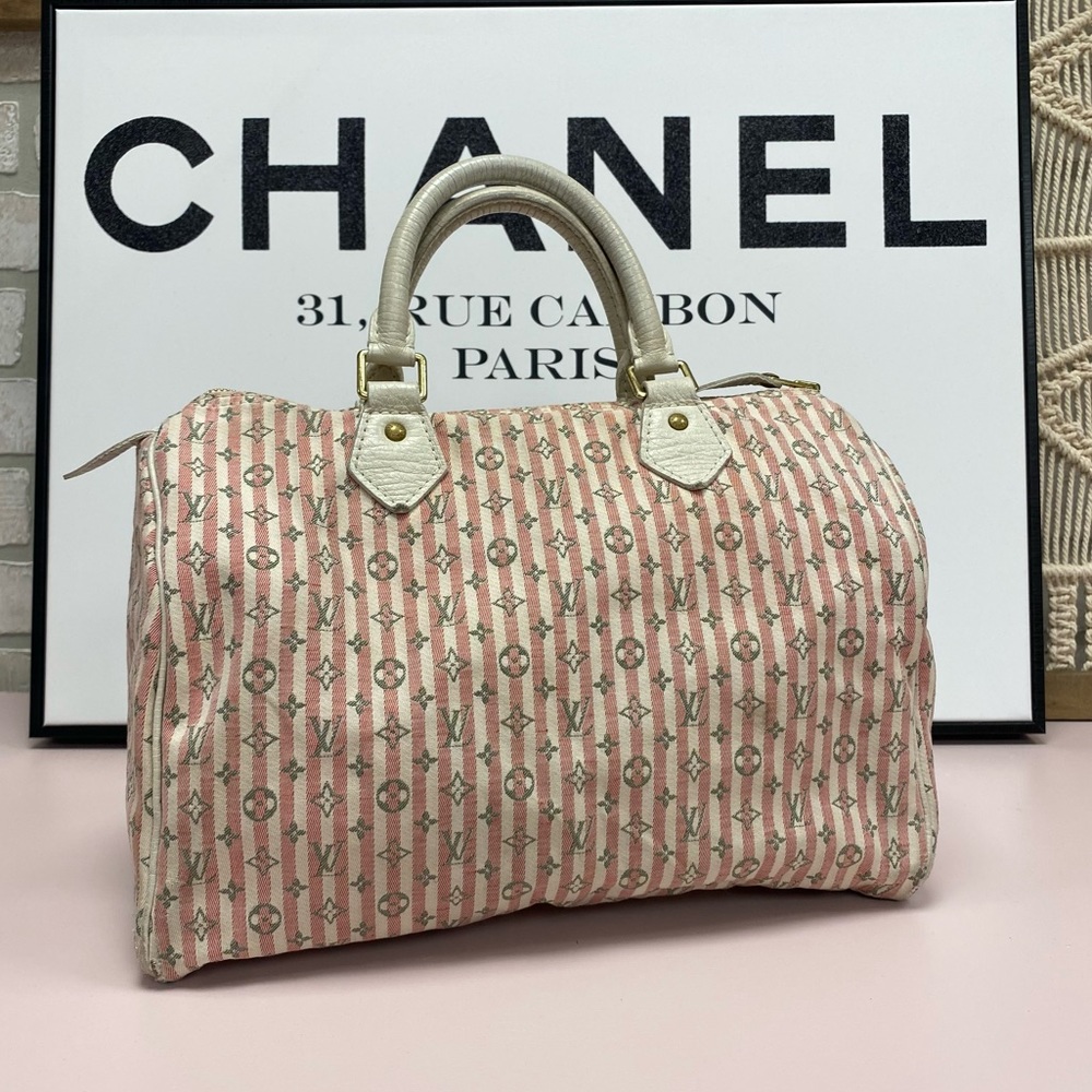 Louis Vuitton Speedy Mini Lin Handbag - AUTHENTIC!